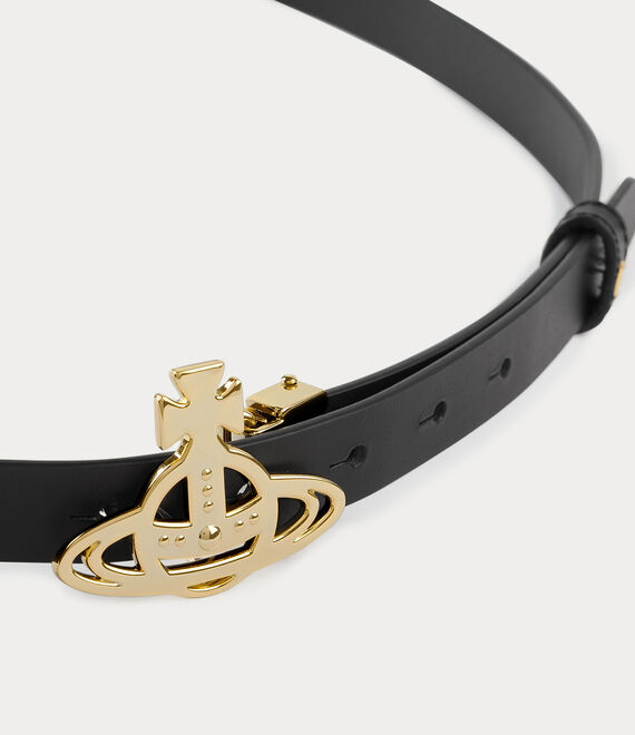 Vivienne Westwood Small Line Orb Buckle Belt in BLACK